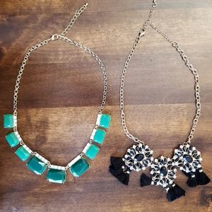 Gold-colored rhinestone necklaces